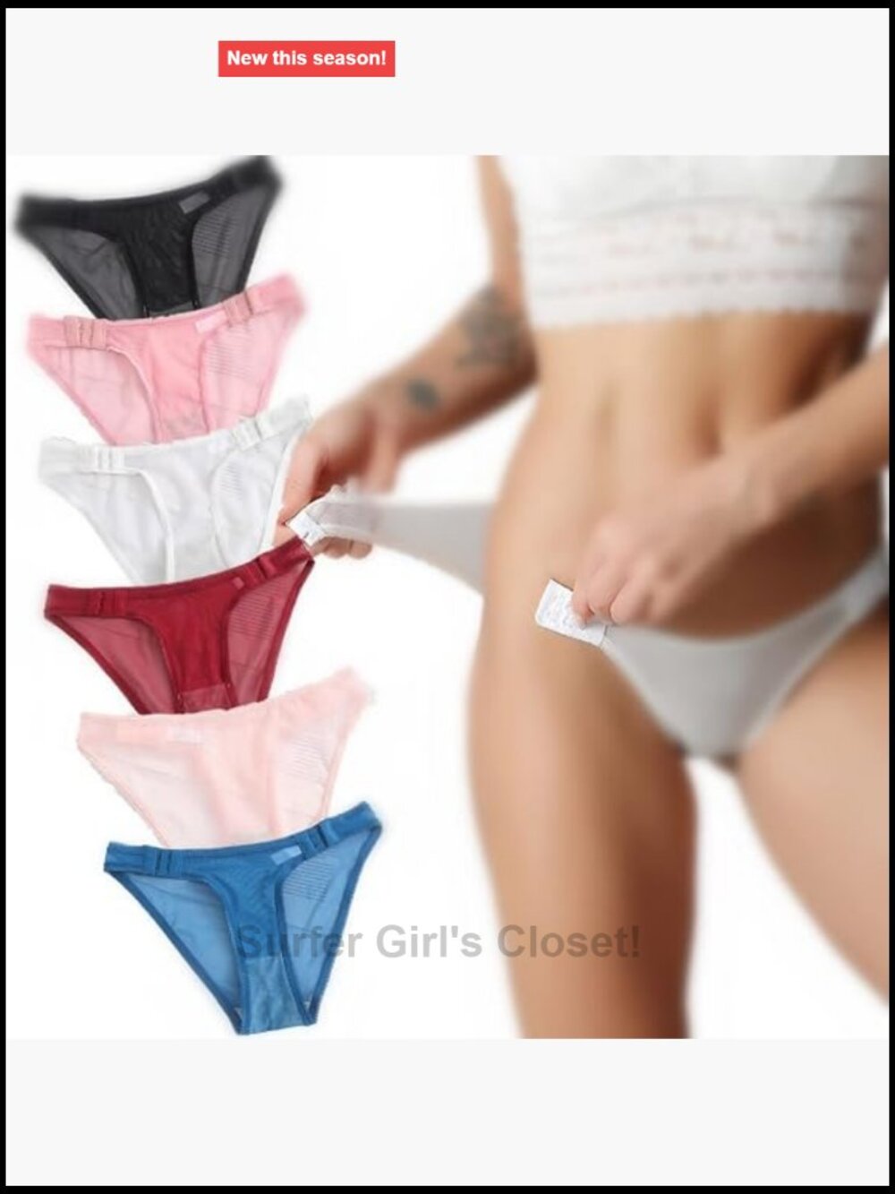 Easy Off Underwear with Side Hook Closure, Sexy G String Thong Bikini Brief Low